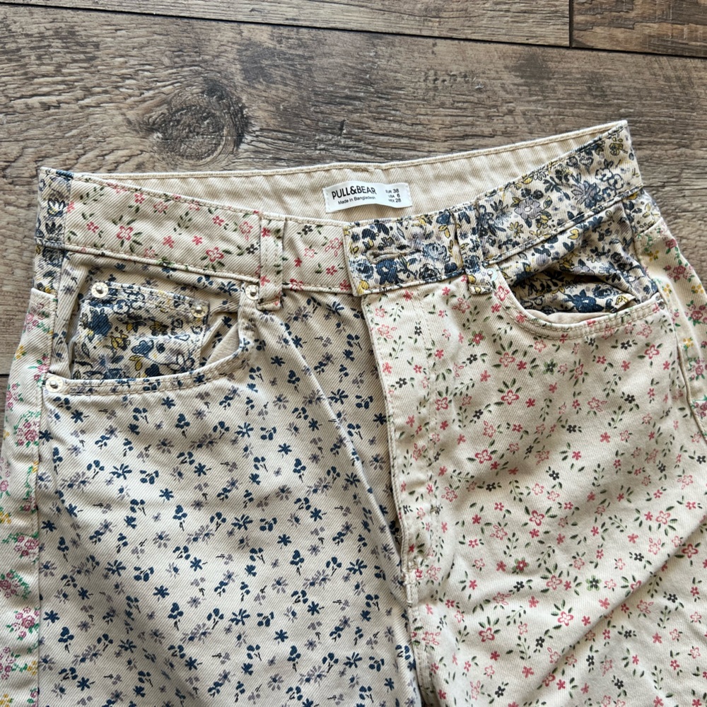 Pull&Bear Full Length Flower Pattern Jeans. Us Si… - image 4